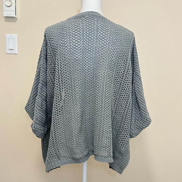 Kimchi Blue Loose Knit Open Cardigan - Drop Shoulder Grey - Picture 7 of 13